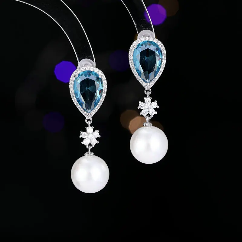 

New light luxury fashion temperament water drop pearl earrings