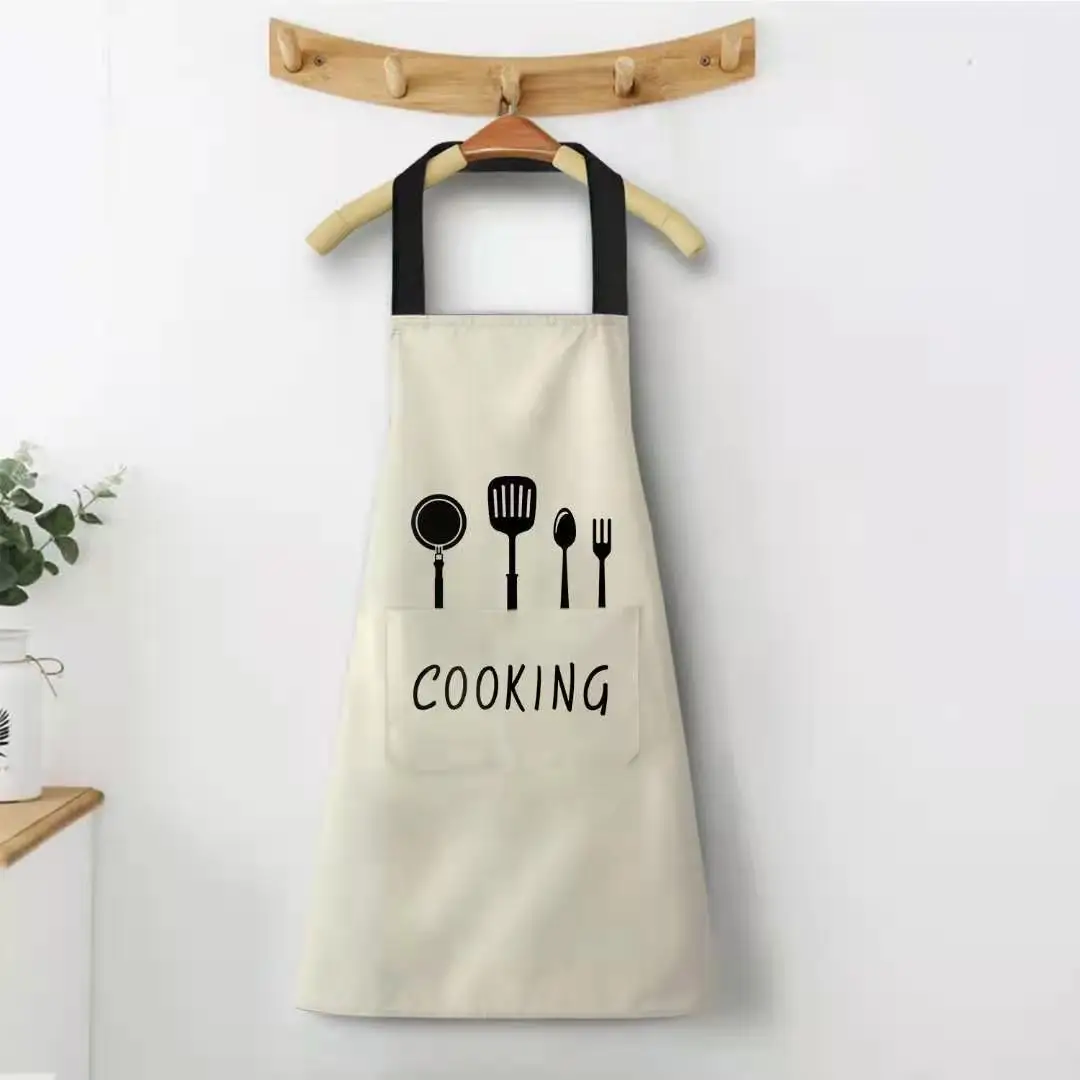 Aprons for Woman with Pockets Kitchen Hand-wiping Oil-proof Waterproof Cooking Apron Work Housework Coffee Apron Men Women