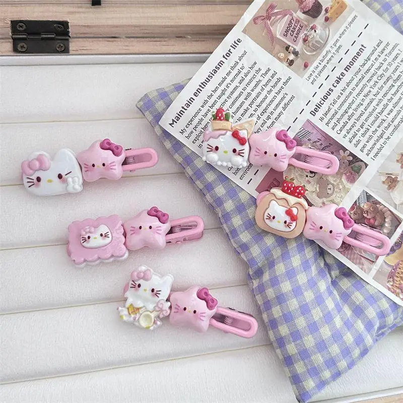 5 pezzi Hello Kitty forcine Set per ragazze bambini Cartoon Hairclip Hello Kitty accessori Y2K 50Th Anniversary Hairpin Gifts New