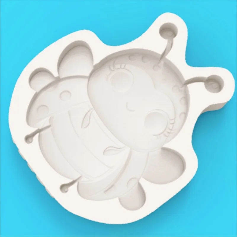 Cute Winged Big-Eyed Ladybug Silicone Mold for Baking Desserts and Chocolate Decorations view 4