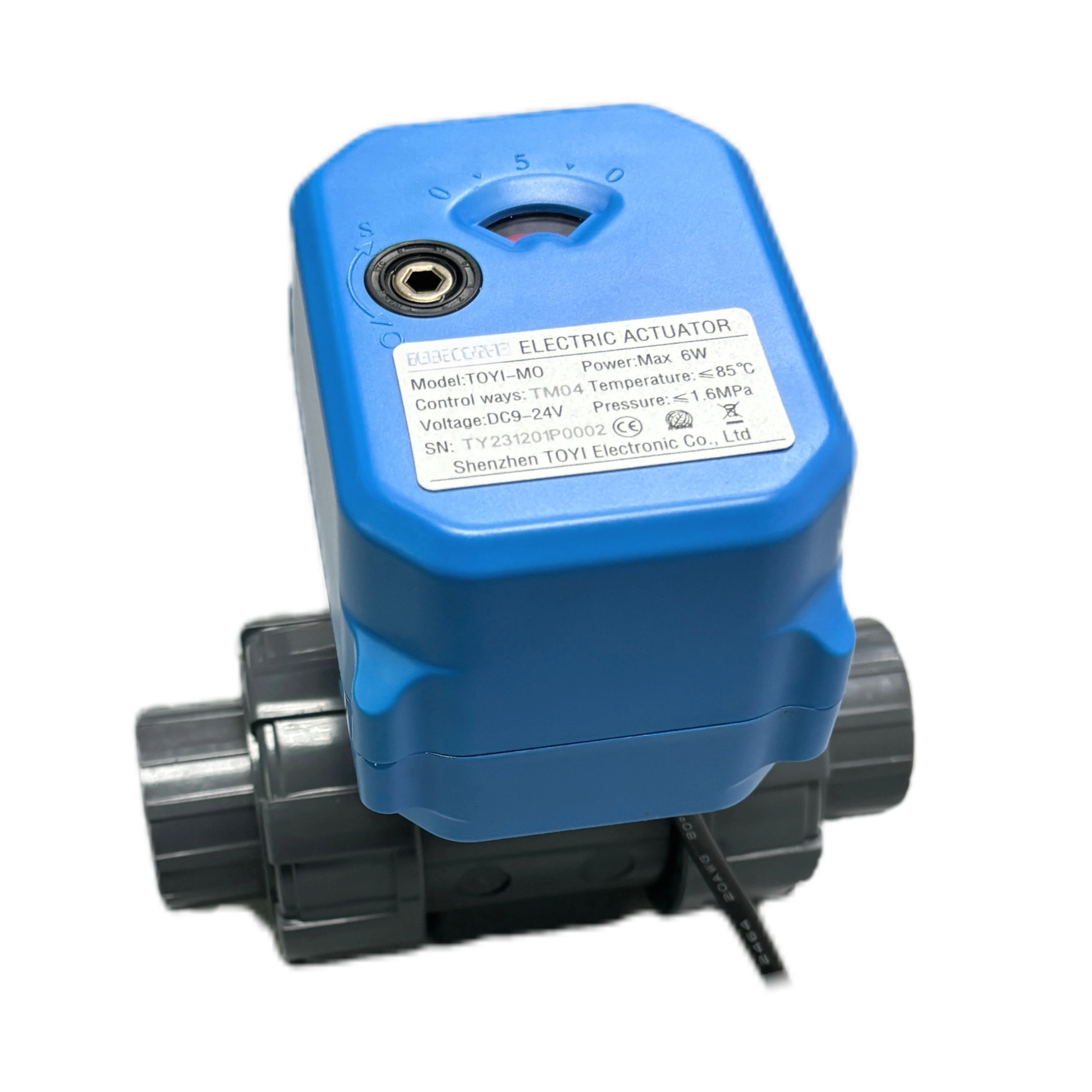 DC12V DC24V AC220V Electric Ball Valve 2 Way UPVC 25-50mm Water Motorized Actuator with PTFE Sealing 6NM Torque OEM Customizable