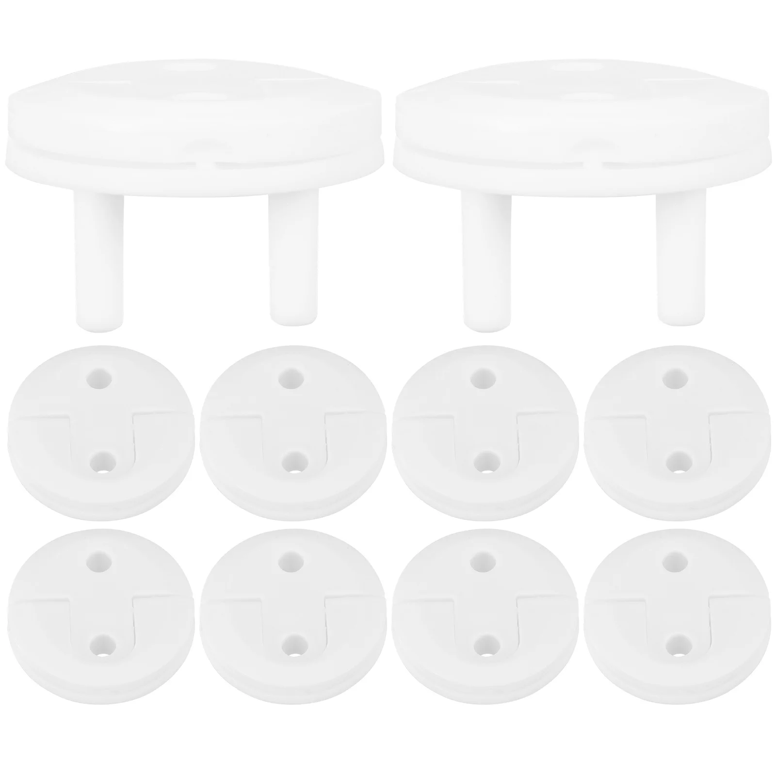 

10pcs Power Socket Covers Outlet Baby Proofing White Plastic Safety Plug Handles Childproof Home School Kindergarten Electrical