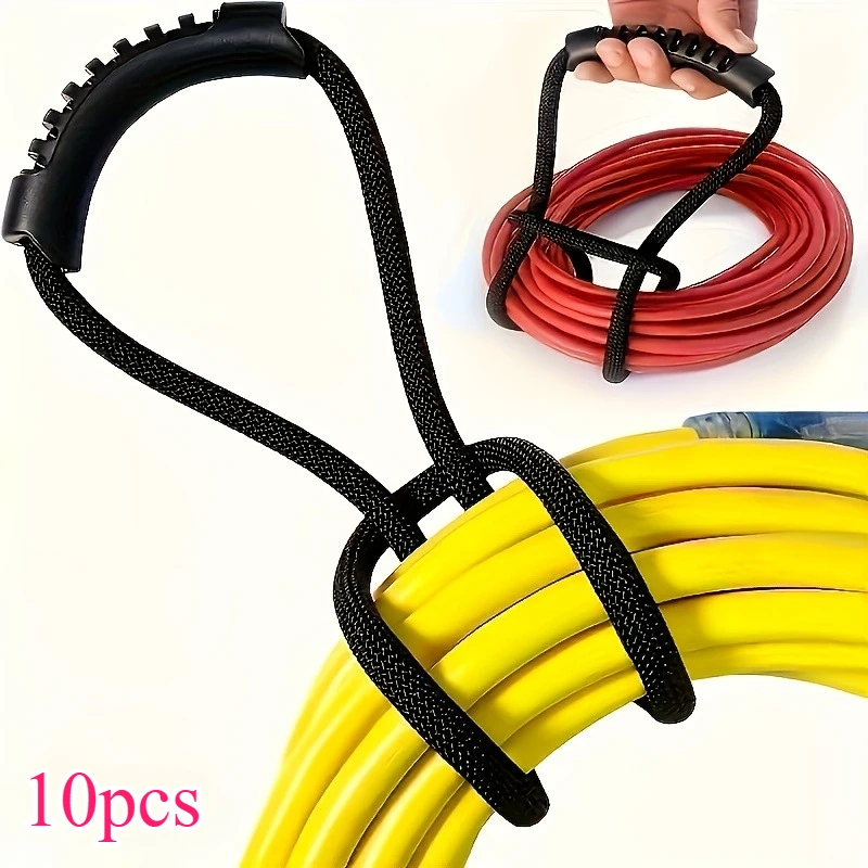 Set of 10 Versatile Storage Straps with Handle -Organizer for Extension Cords And Hoses,Space Efficient for Home,Garage,Boat,RV
