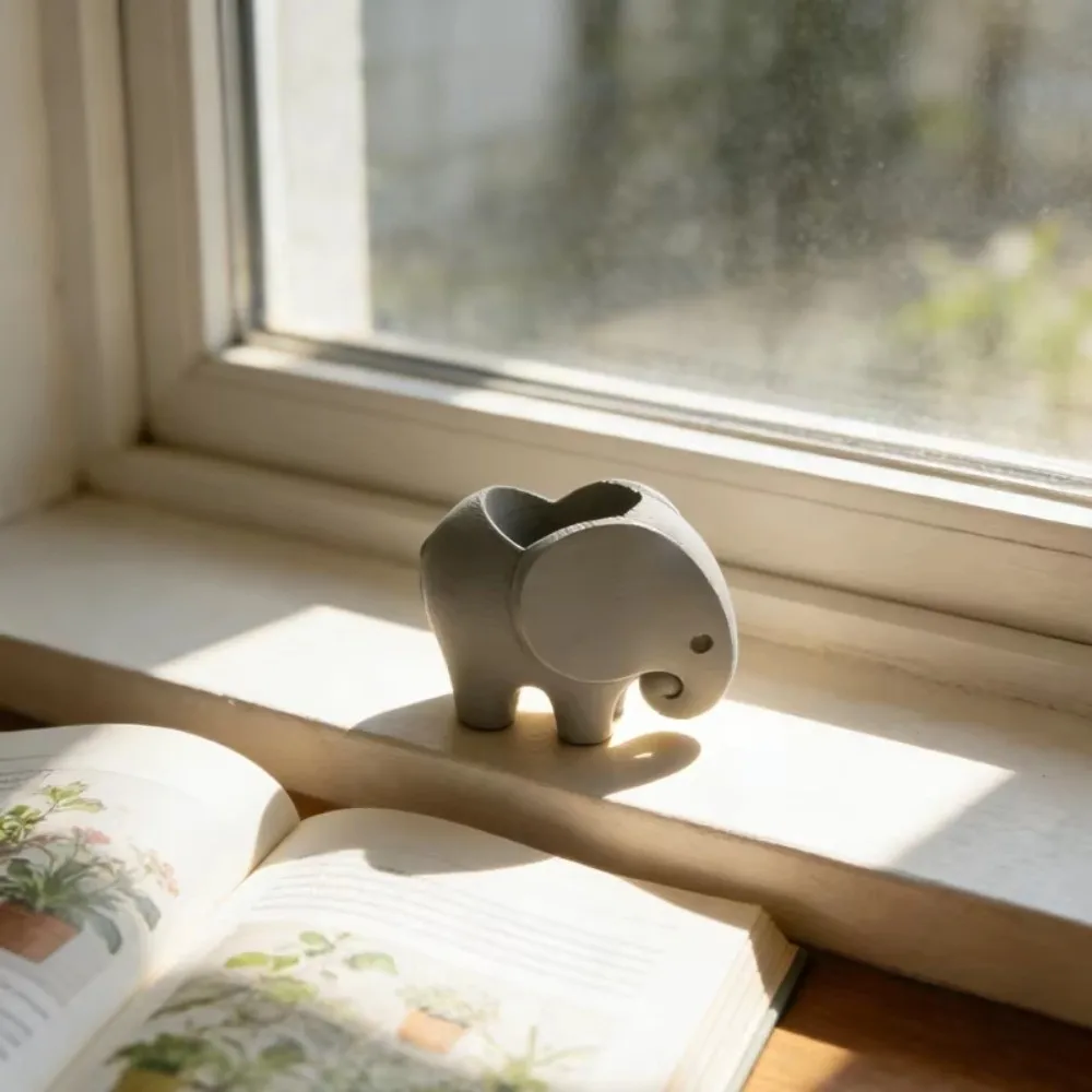 Plastic 3D Printed Elephant Flowerpot Succulent Planter Vases or Pencil Holders Mini Elephant Planter Pot Flower Pot Stands