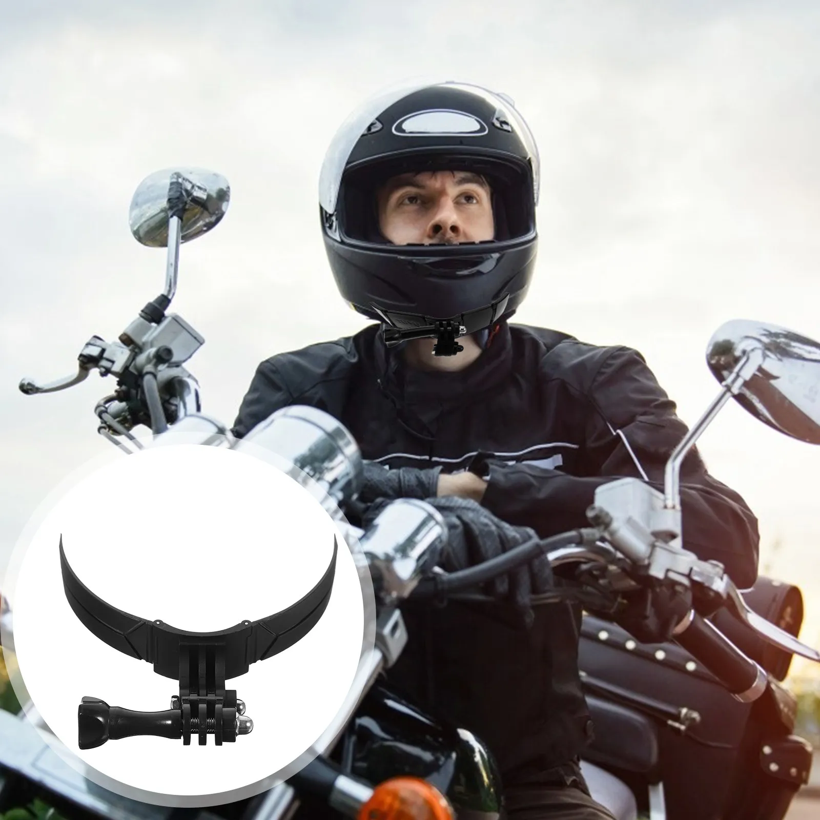 

Комплект для крепления на подбородок мотоцикла: высокопрочный универсальный держатель из АБС-пластика для экшн-камер и креплений на велосипед