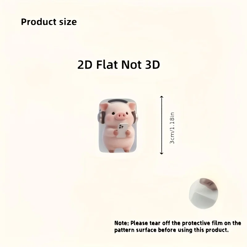2D Flat, 2pcs Cute Pink Pig Headphone Cable Protectors, Anti-Scratch Type-C/Phone Charger Cable Protector, Phone Cable Protector