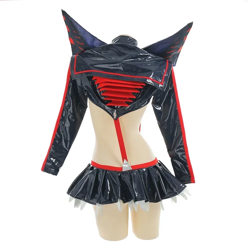 Kill La Kill Cosplay Ryuko Kostuum Sexy Holle Outfits Set Kousen Matoi Ryuuko Blauw Rode Pruik Halloween Party Carnaval Kleding