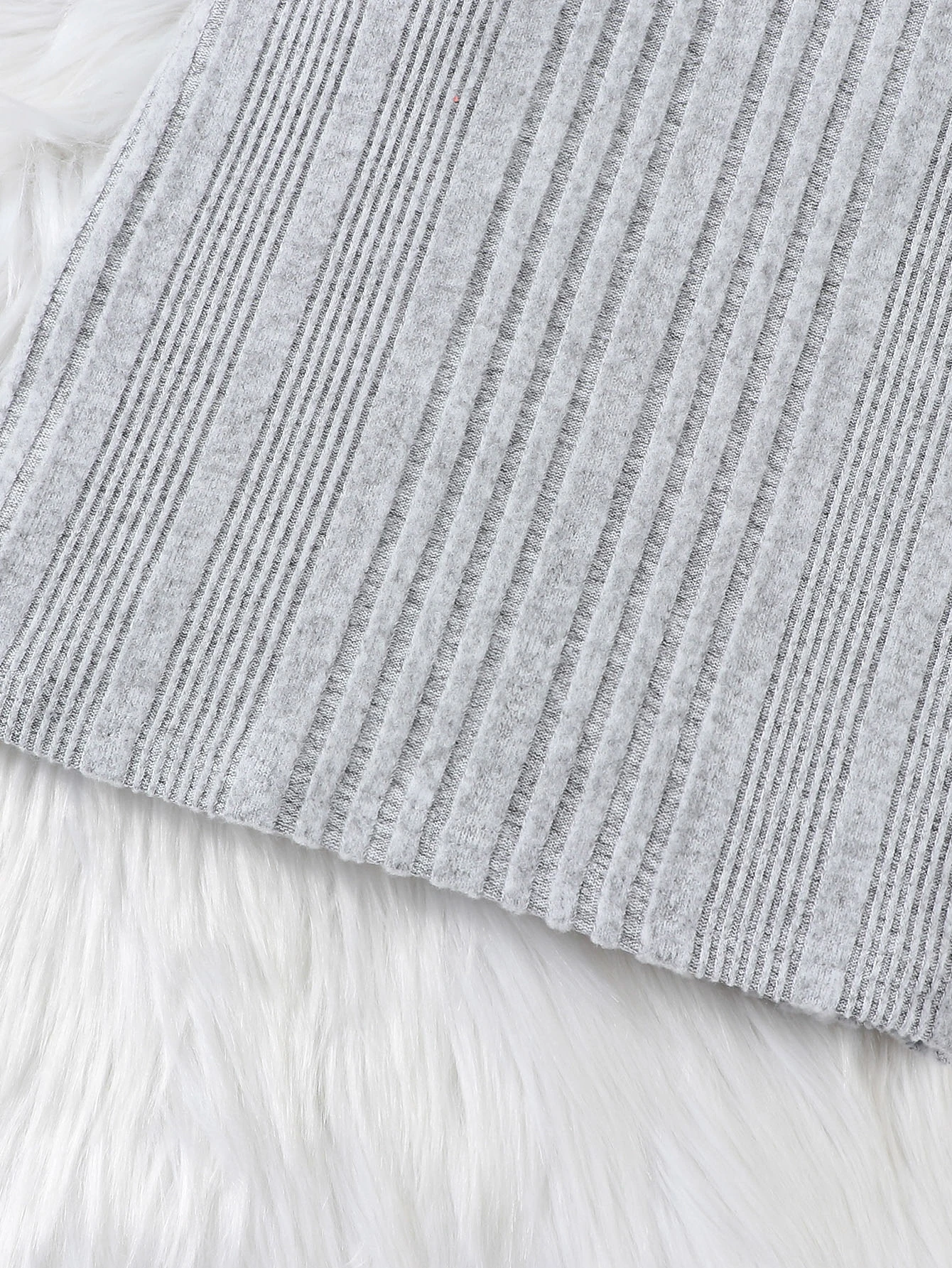 Mädchen Baby Langarm Rundhals Geripptes Freizeitkleid Einteiler für Herbst und Winter (ohne Accessoires) – Detail 6