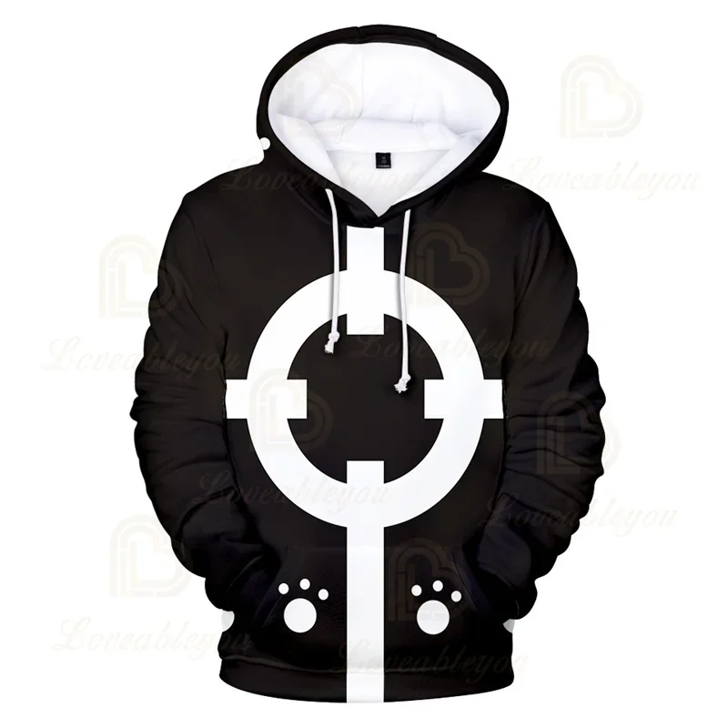 Luffy Law Anime One Piece Hoodies Casual Ace Zoro Luffy 3D Printed Streetwear Men Sweatshirts Pullover Hooded Women Costume