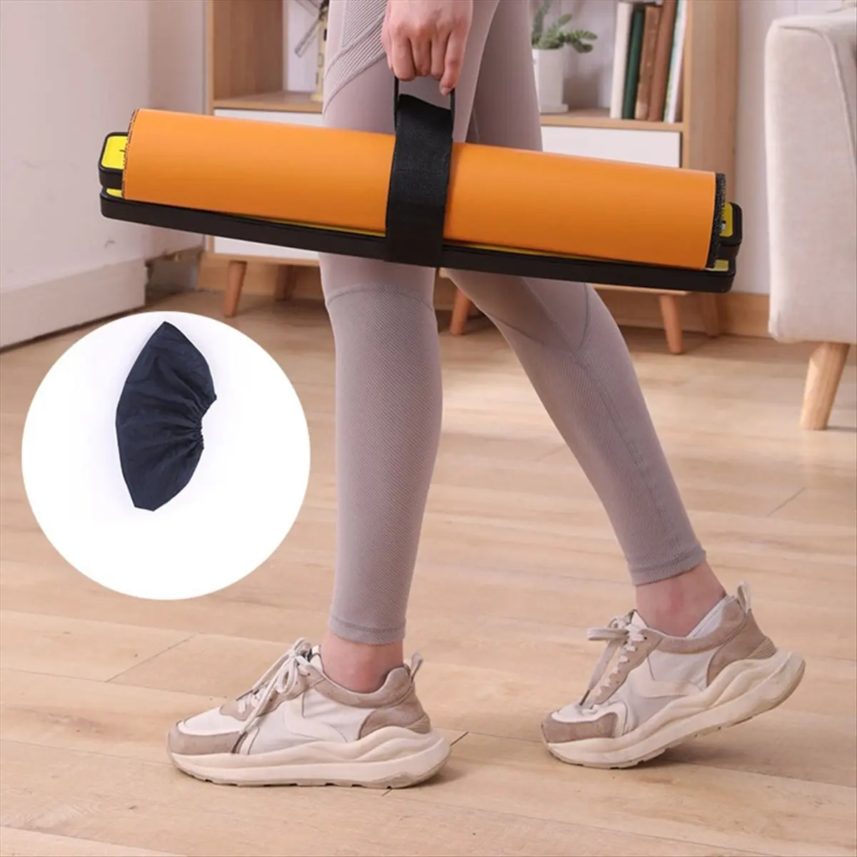 L79A Yoga Sliding Mat Sports Fitness Glide Plate Core Exercise Running Skating Leg Training Board Gym Equipment Orange 180cm view 3