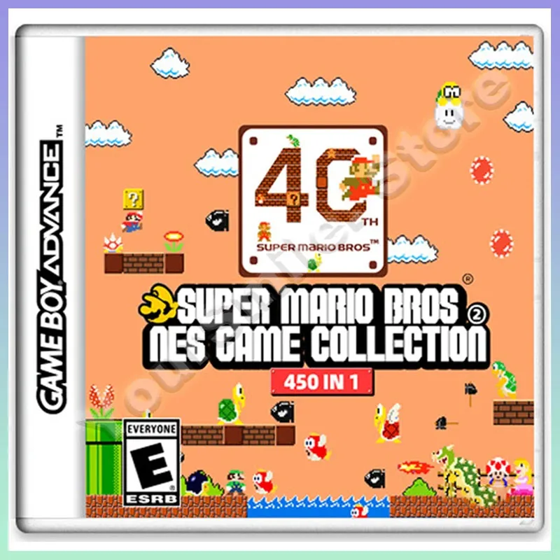 GBA Game Card Super Mario 40th Anniversary Cartridge Video Game Console Card  Series 420 450 In 1 New Game Collection Gifts Toys