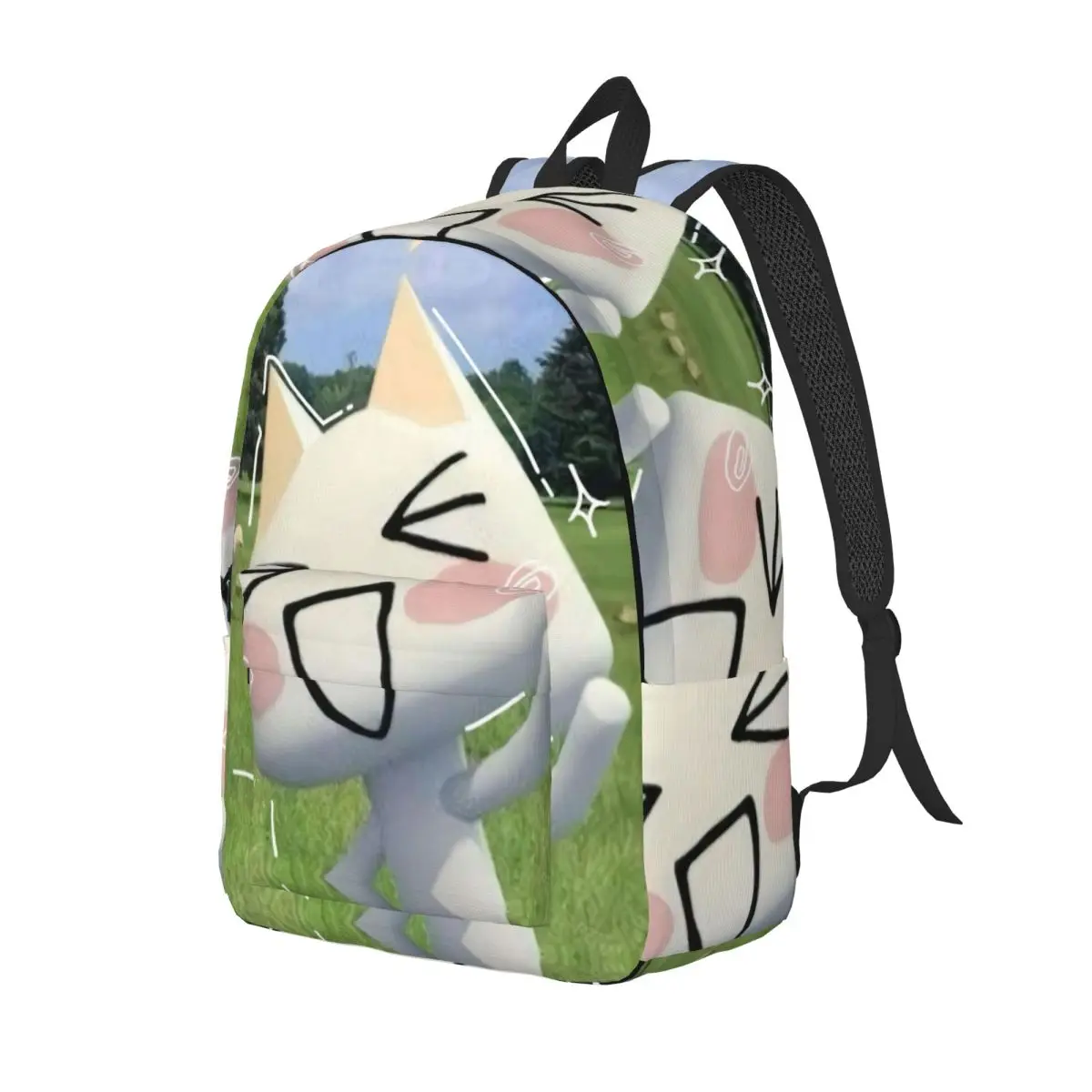 Toro Inoue Cat Backpack for Boy Girl Kids Student School Book Bags Kawaii Neko Canvas Daypack Kindergarten Primary Bag Travel