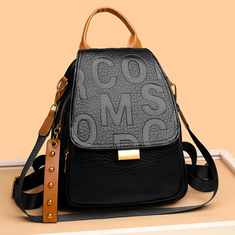 

Women Large Capacity Backpack High Quality Leather Vintage Bags for Women School Bags Travel Rucksack Ladies Bookbag Knapsack