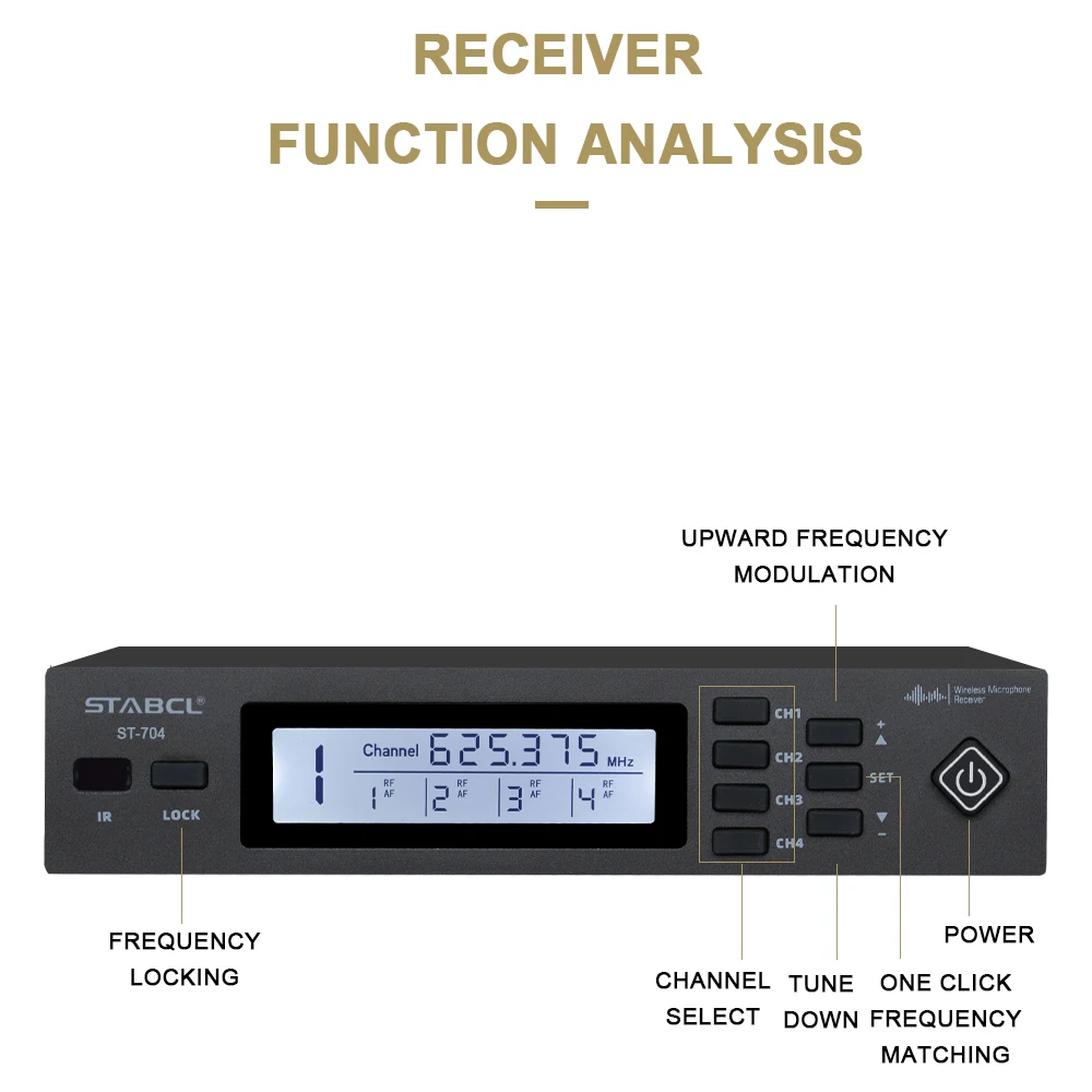 STABCL ST-704 Bezprzewodowy mikrofon ręczny One-Drag Four Przenośny metalowy sprzęt do nagrywania w studiu scenicznym
