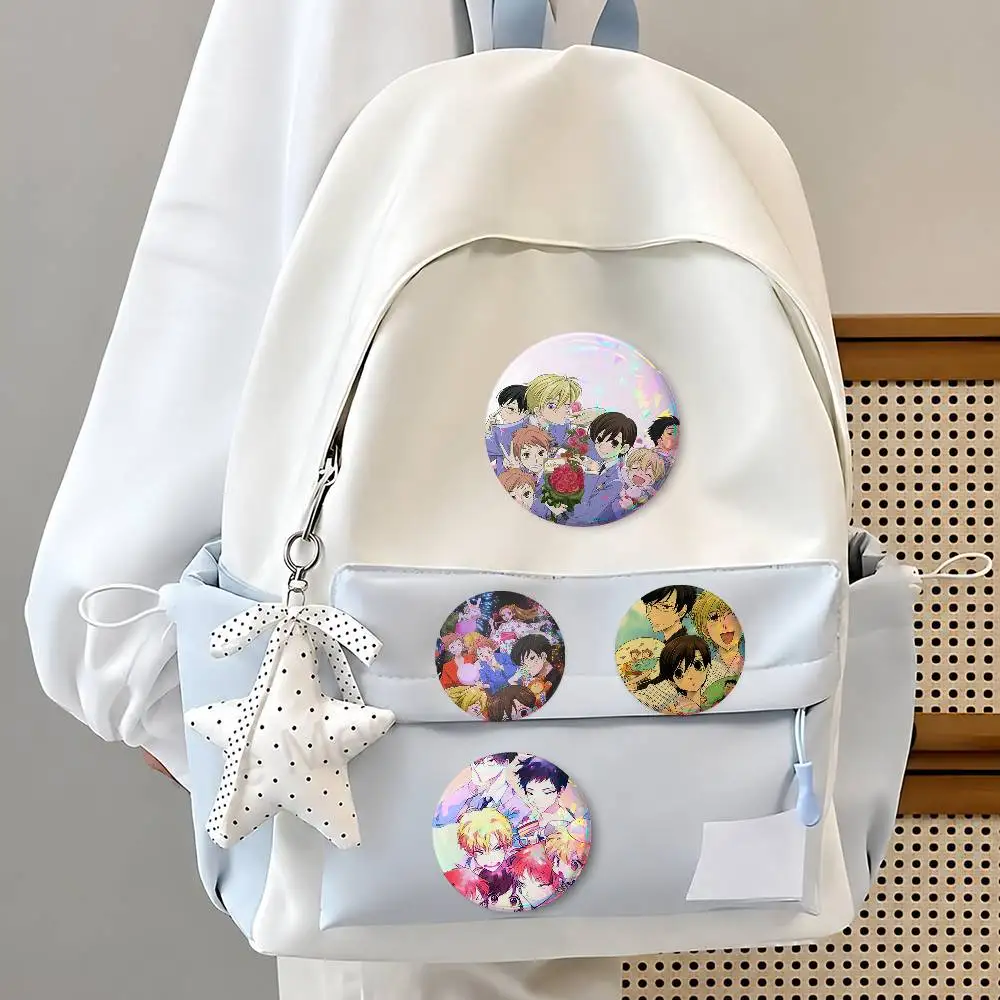 Oura-n High S-cho-s-o-s-l Ho-s-s-t Club Anime Fashion Button Badge Pin Set Cool Cartoon Music Design Brooch For Backpack Clothes