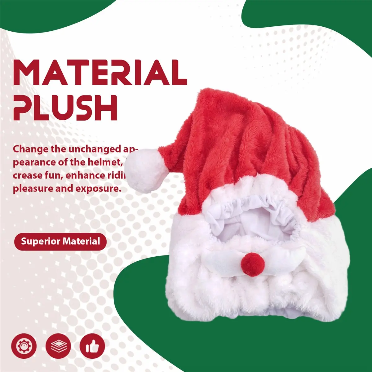 Hardwalking-Motorcycle Helmet Cartoons Plush Helmet Protective Cover Helmet Full Face Covers for Outdoor Fun Helmets Christmas