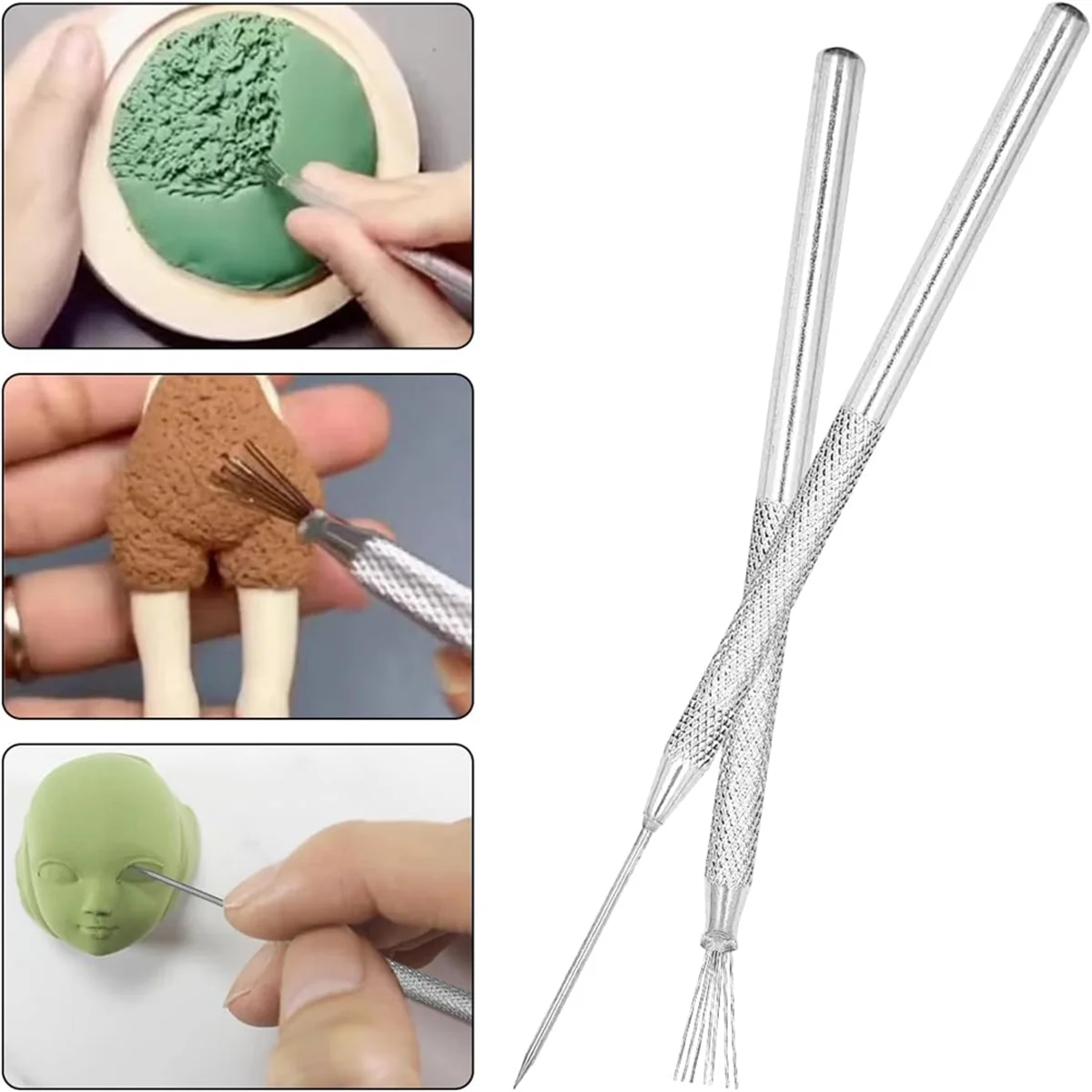 A79G 8Pcs Polymer Clay Cutter Tools, Acrylic Roller Clay Rolling Pin, Clear Rectangle Shape Sheet Backing Board, Jewelry