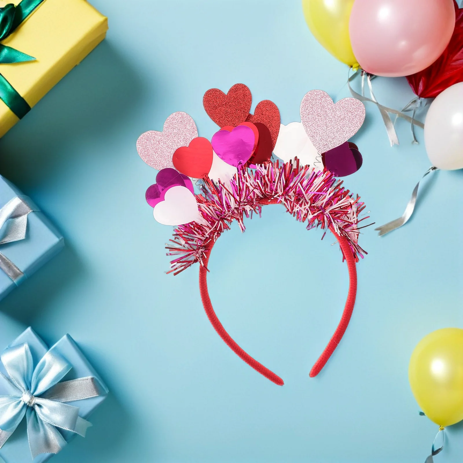 

2pcs Valentine'S Day Heart Headbands Red Glitter Sequins Hair Hoop For Women Party Accessory Valentine Headwear Fashion Festival