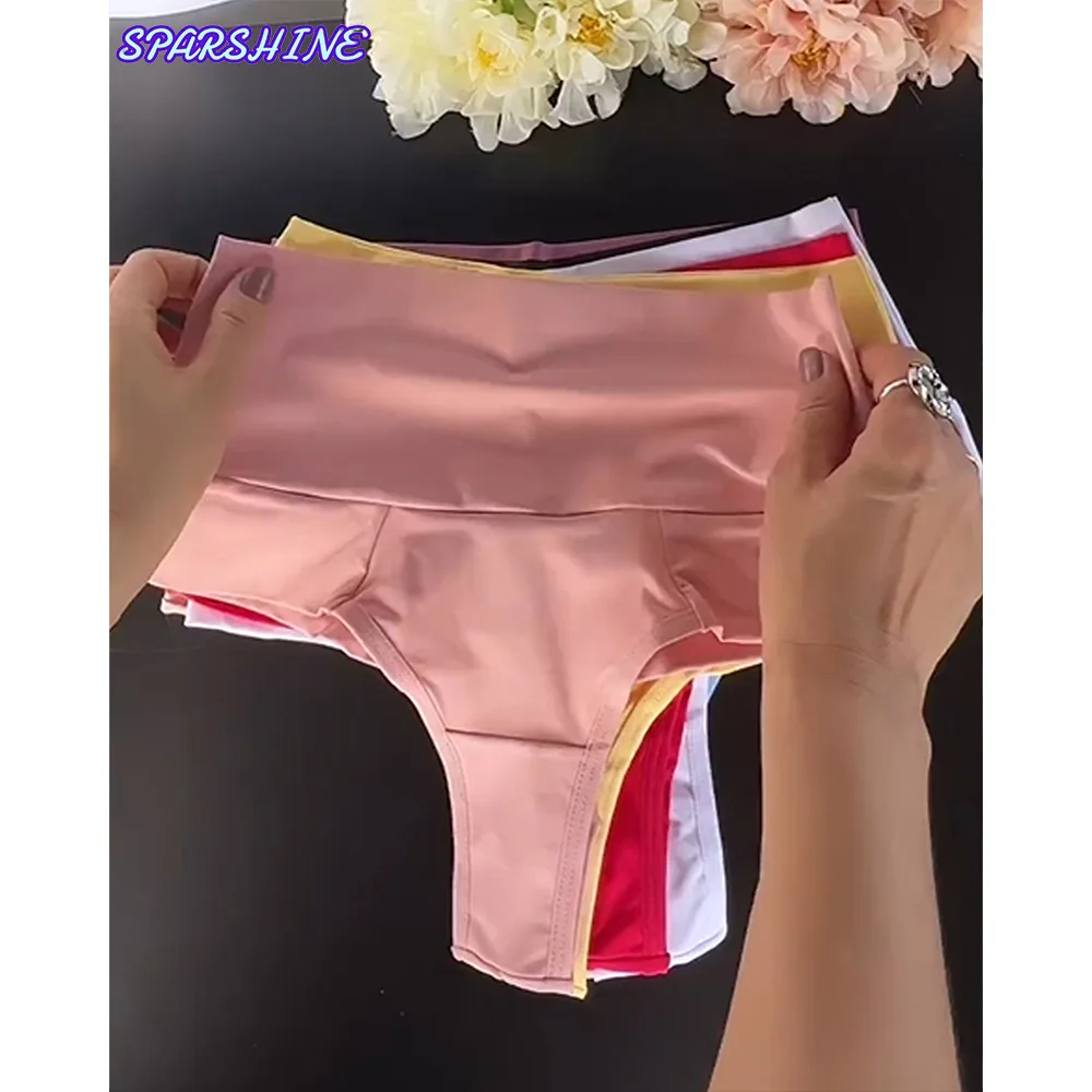 Women Panties High Waist Sexy Thongs Bodyshaper High-Leg Panty Female Underpant Fitness candy colored underwear Yoga Sports