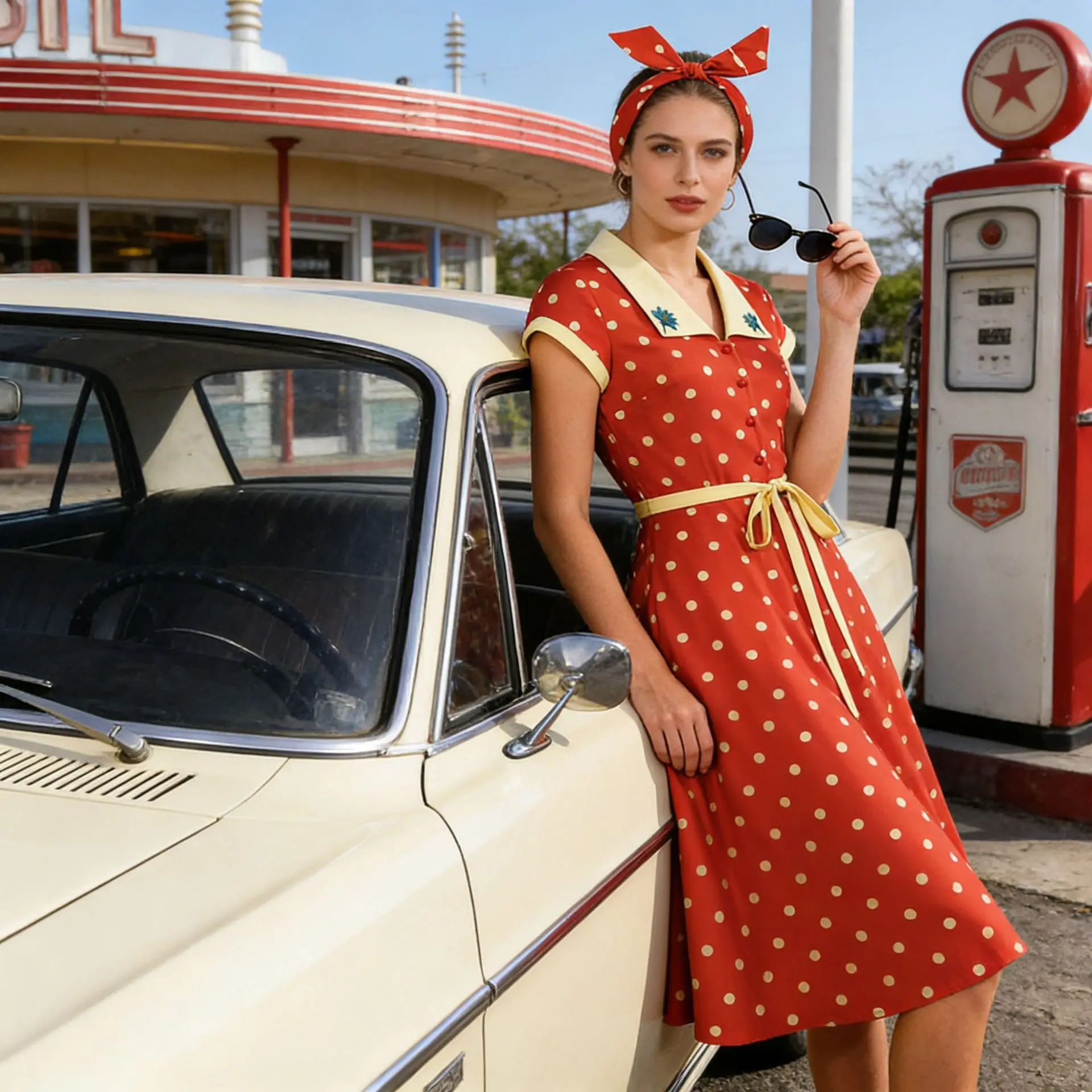 

Cross border women's dress from Europe and America, French retro Hepburn storm point dress, heavy embroidery waist cinching
