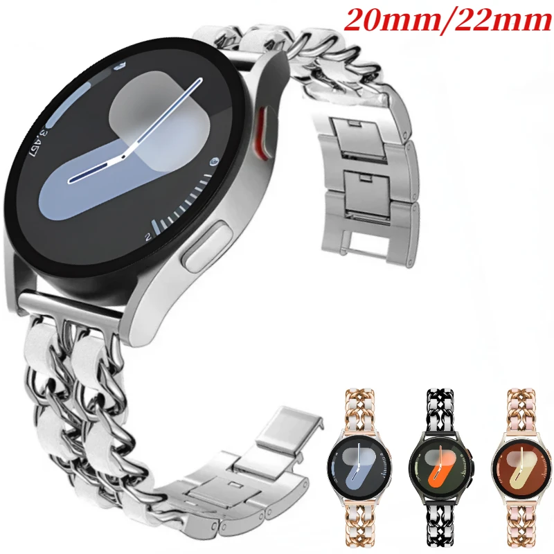 Samsung için 20mm 22mm Metal kayış izle 7 6 5 4 3 Amazfit GT/GTS bilezik bileklik için Huawei izle 4/GT4-3-2 Xiaomi izle S3/2