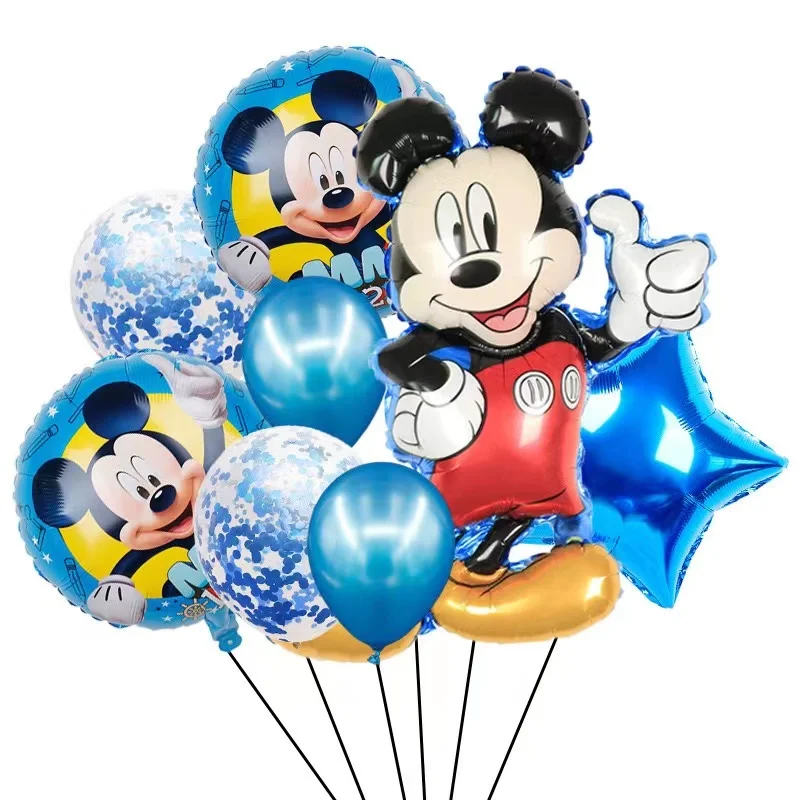 Disney Mickey Mouse Theme Party Decoration Baby Shower Tableware Disposable Plates Cups Straw balloon Kids Favor Party Supplies