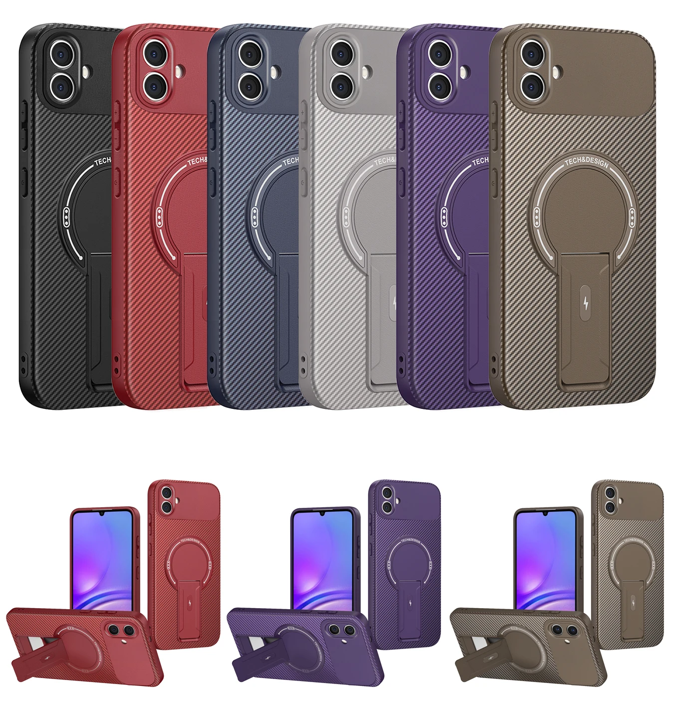 For Samsung Galaxy A05 Case Galaxy F05 Phone Case Galaxy M05 Cover Samsung A05 F05 Magnetic Mounting Bracket Protect Back Cover