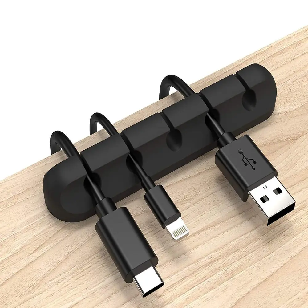 Clips de fixation en silicone pour câbles USB, organiseurs de câbles auto-adhésifs, supports de gestion de fils pour la maison