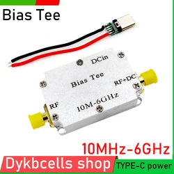 Type-C Bias Tee 10M-6GHz RF DC Block RF Isolator Coaxial Biaser For HAM Radio LAN Amplifier RTL SDR Receiver LNA Antenna