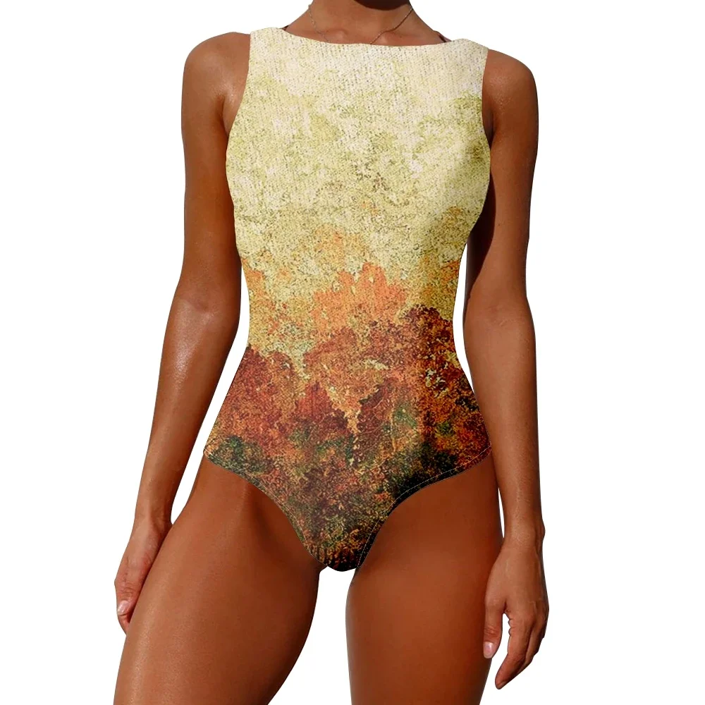 

Neon Vortex One Piece Swimsuit High Waist Tummy Control Quick Dry Removable Pads Oversize Women Trendy Swimwear Clothing