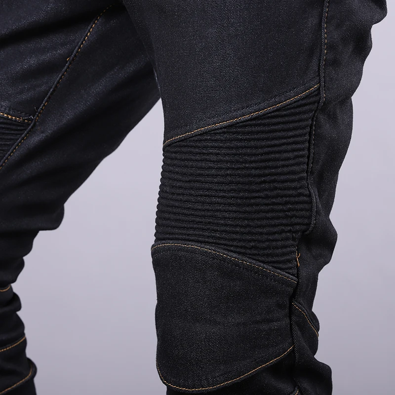 Pantalones vaqueros elásticos ajustados para motocicleta para hombre, Jeans Vintage a la moda para viajes al aire libre, carreras, todoterreno,