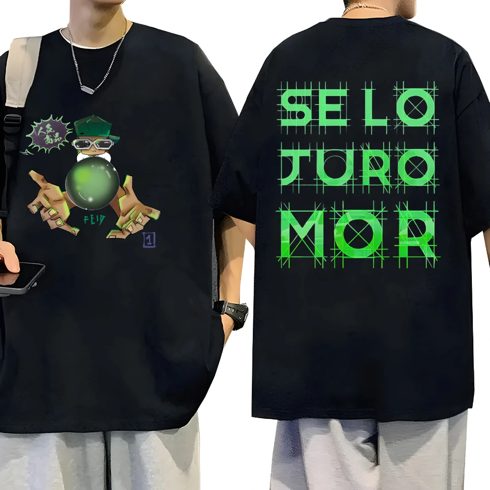 Rapero Feid Se Lo Juro Mor nueva camiseta moda hombres estético divertido Feid Ferxxo ropa verano de gran tamaño Hip Hop camisetas de algodón Top