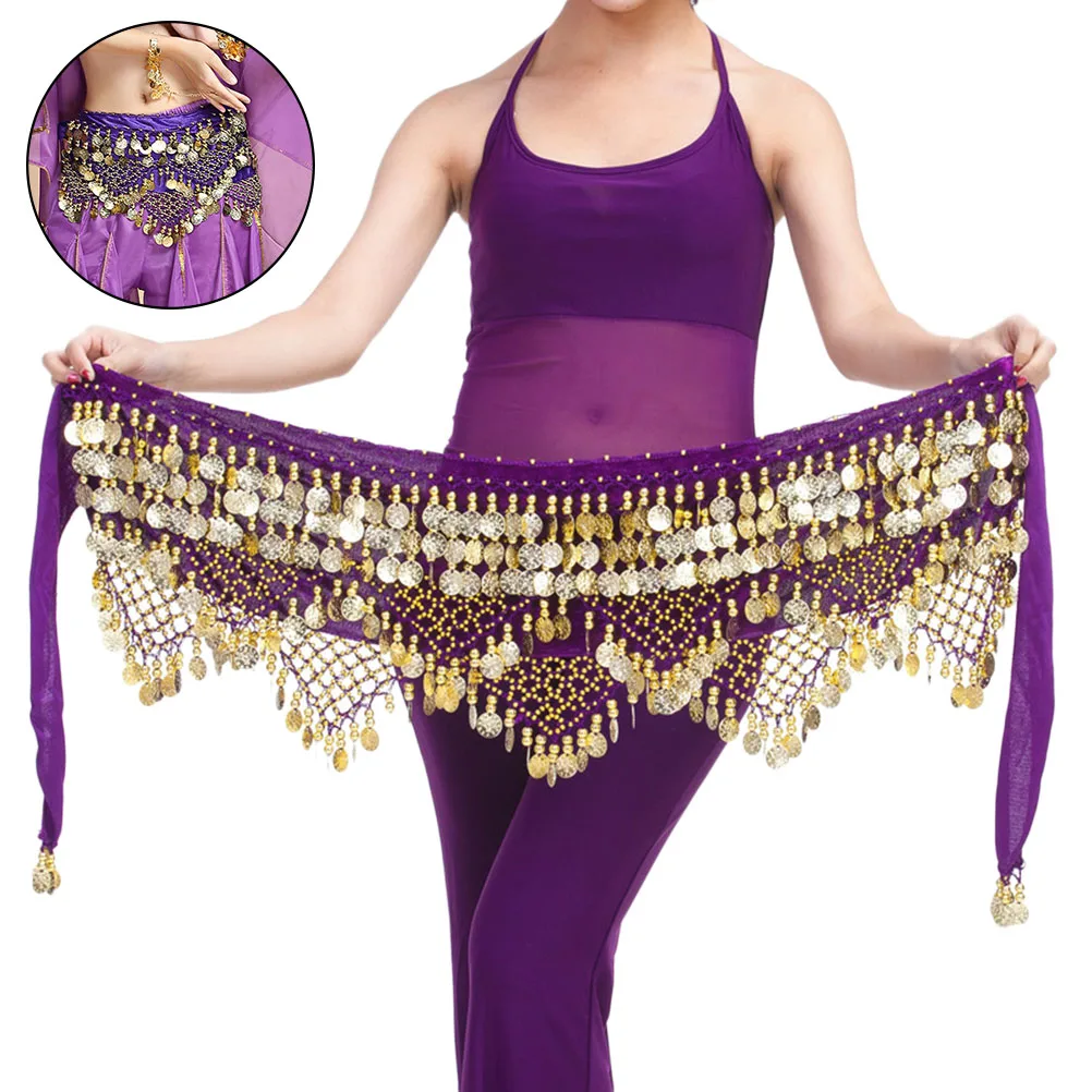 

Black Dance Scarf Noisy Adjustable Easy for Practice Fashion Accessory Performance Shawl