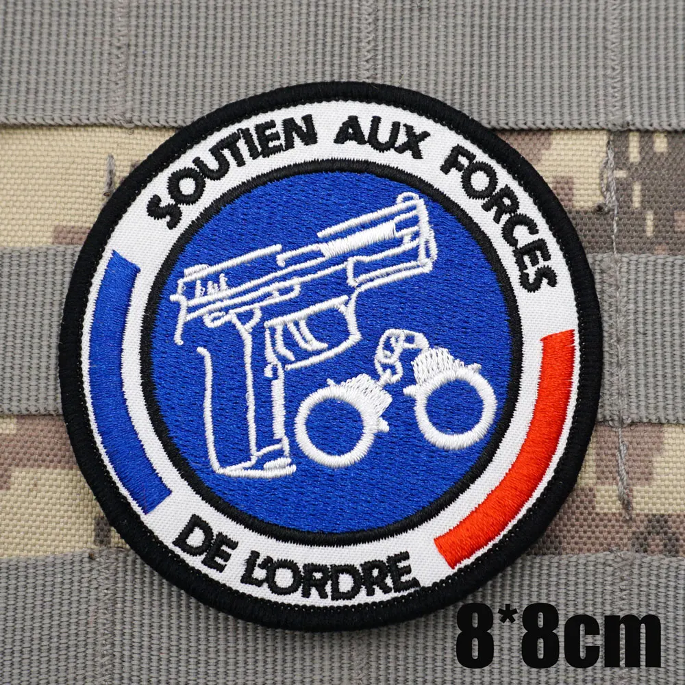 FRANCE ARMY  Military Tactical Embroidered Patches Armband Backpack Badge with Hook Backing for clothing