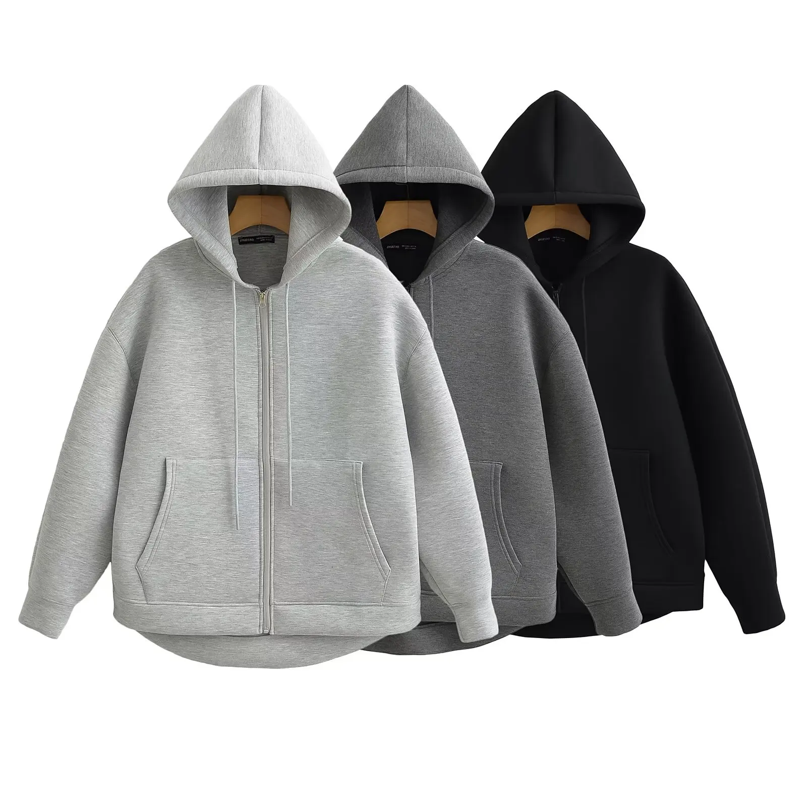 MUJER Hoodies met rits Dames Herfst Sweatshirt met capuchon Dames Lange mouw Oversized damessweatshirts Zip Hoodie Damesjassen - afbeelding 2