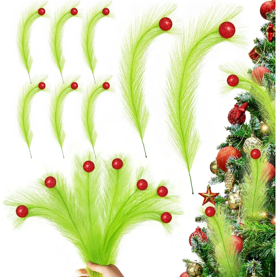 Christmas Tree Topper17 Ih Christmas Tree Decorations Red Green Christmas Tree Picks Orments for Tree Decorations