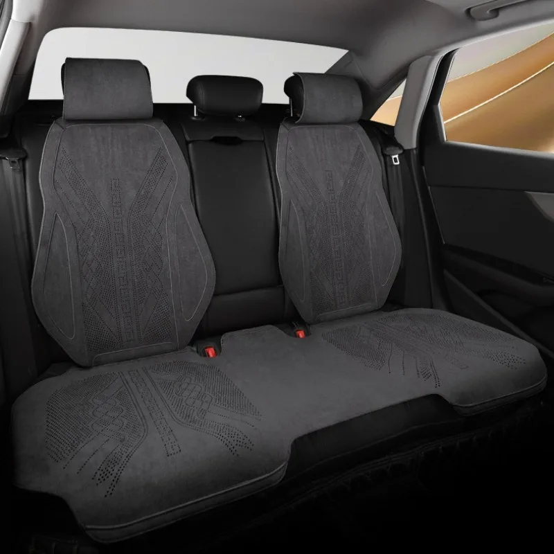 Universal 5 Seats Car Seat Covers Full Set Suede Car Seat Protective Covers Auto Accessories Interior Car Seat Cushion Cover Set