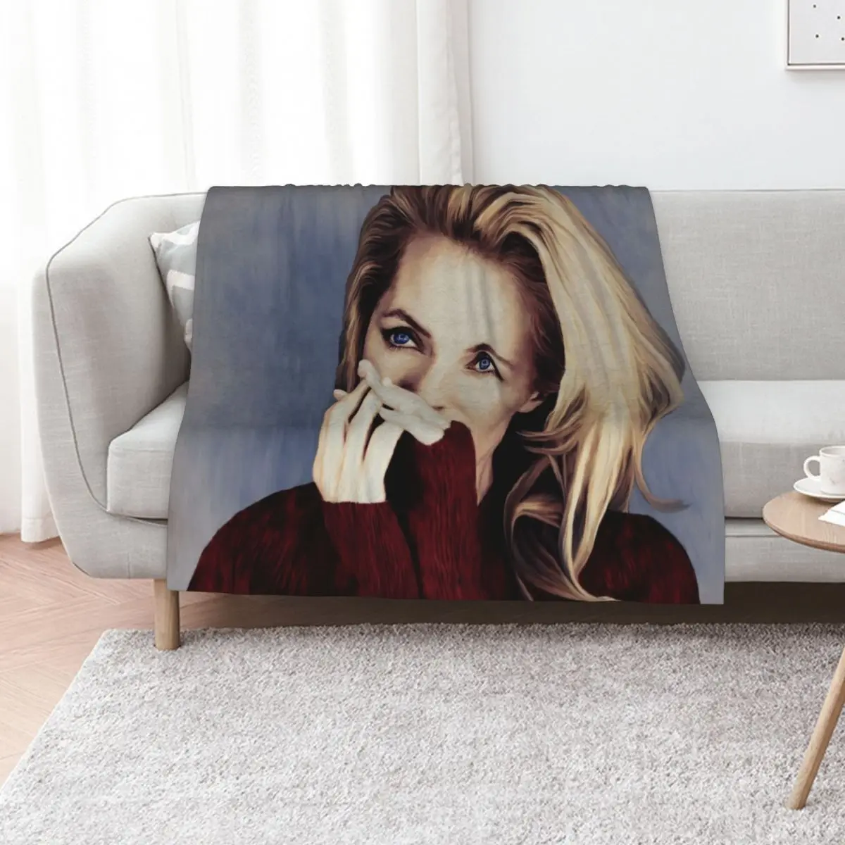 Gillian Anderson oil color painting Throw Blanket Luxury Summer Furrys Hairy for sofa Decorative Beds Blankets