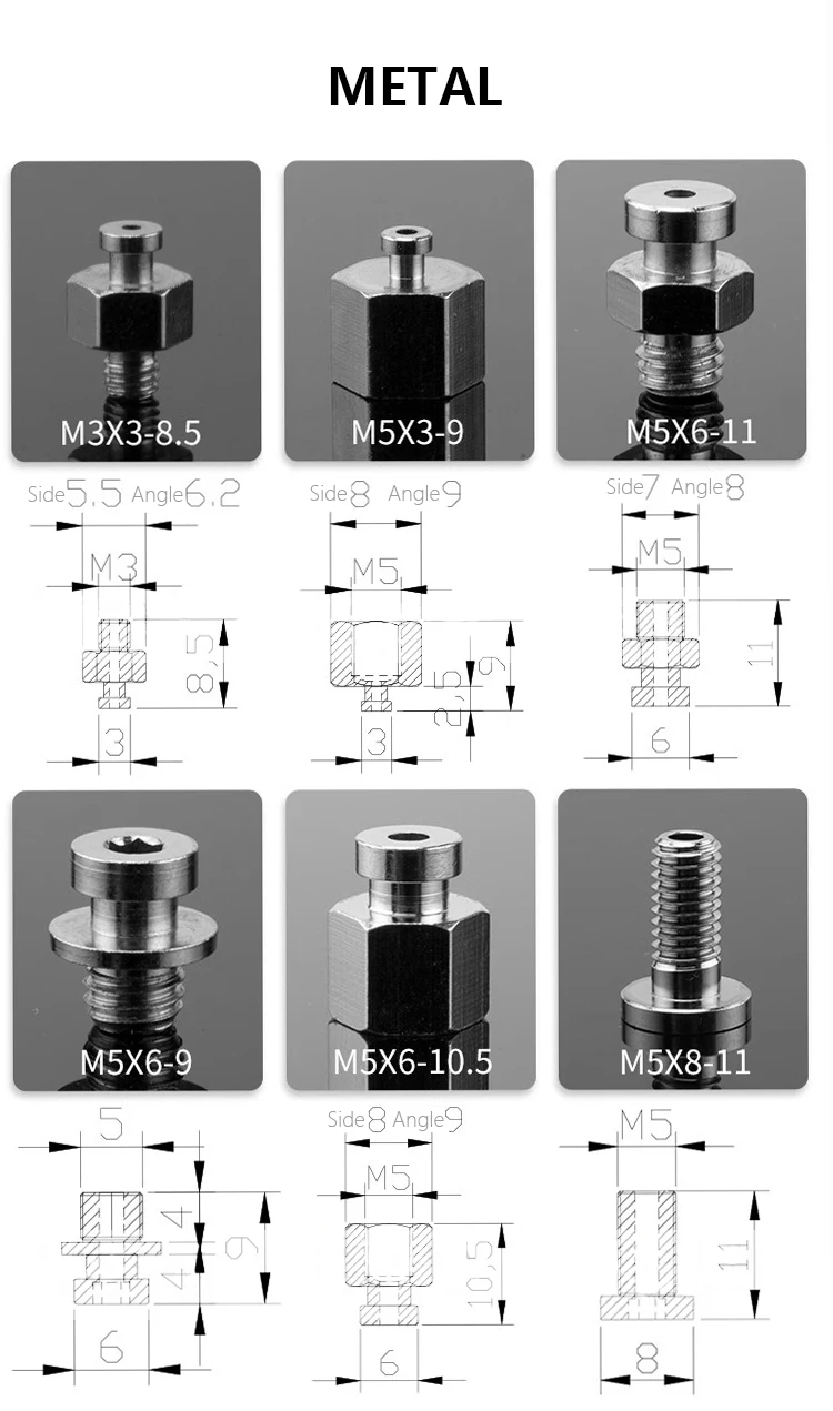 5pcs/lot Suitable for Vacuum Suction Cup Double Layer PJG Series Fixture Head M3X3-8.5 M5X5-11 M6X11-12