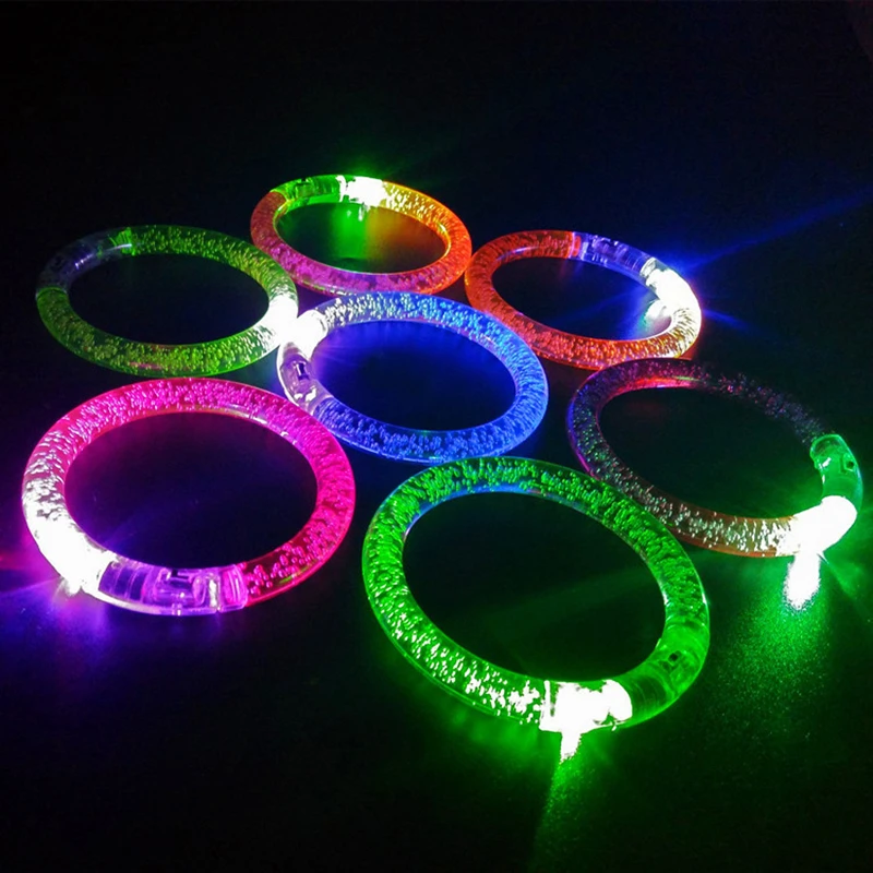 YOMDID 5Pcs Flash Bracelets Wristbands Flashing Bracelets Glow In The Dark Halloween Decor pulseras luminosas fluorescentes