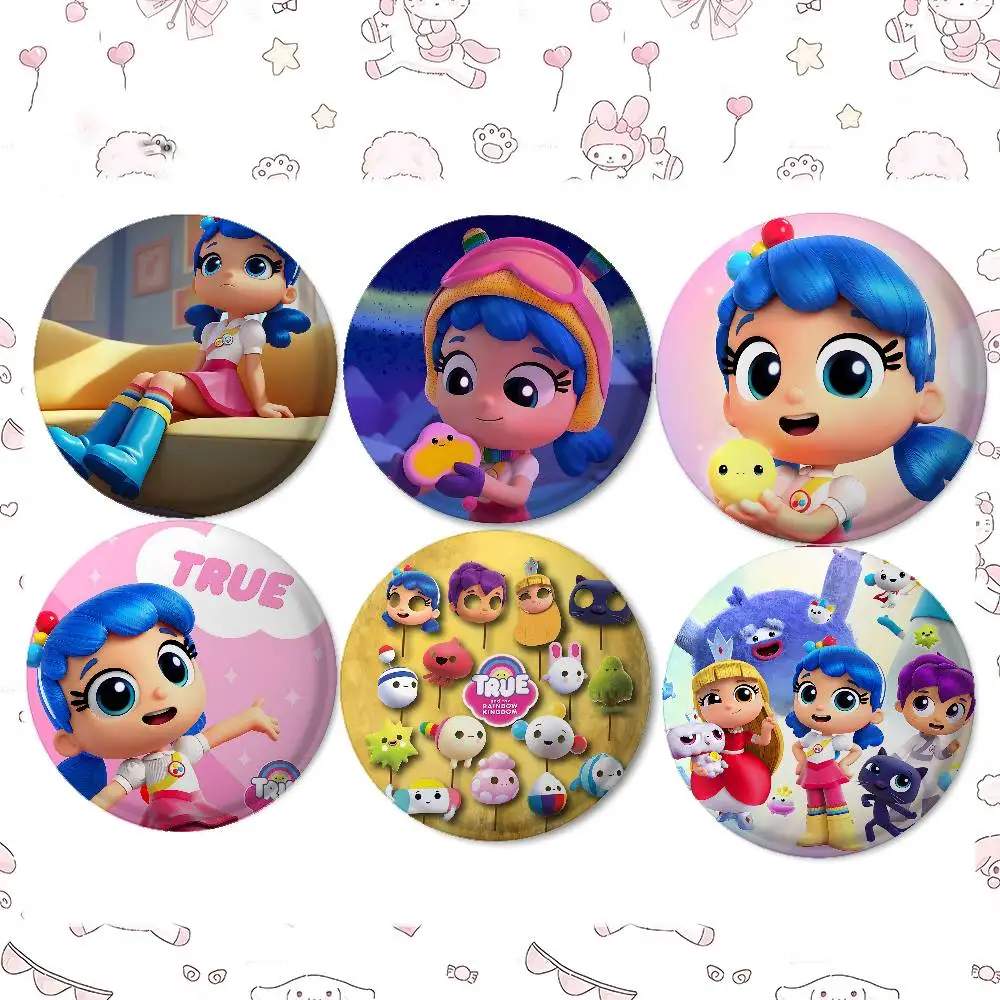 Cartoon True And The R-Rainbow K-Kingdom Badges Peripheral Lapel Pin Tinplate Brooch For Shoulder Bag Accessories Souvenir Gifts
