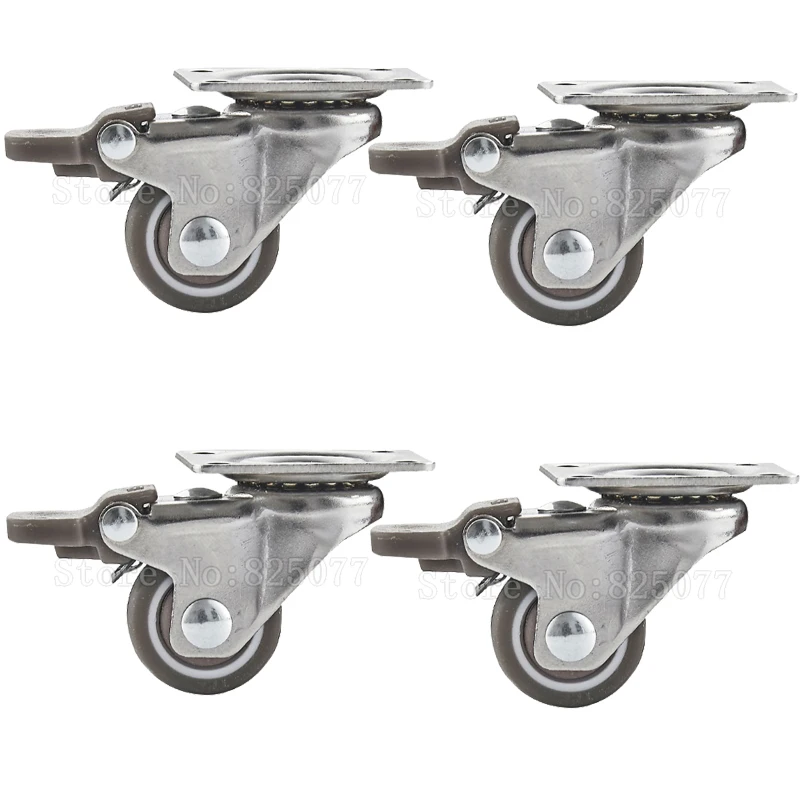 Brand New 4PCS 1Inches Universal Swivel Castors Rubber Super Silent Wheels Table Trolley Flower Stand Furniture Casters