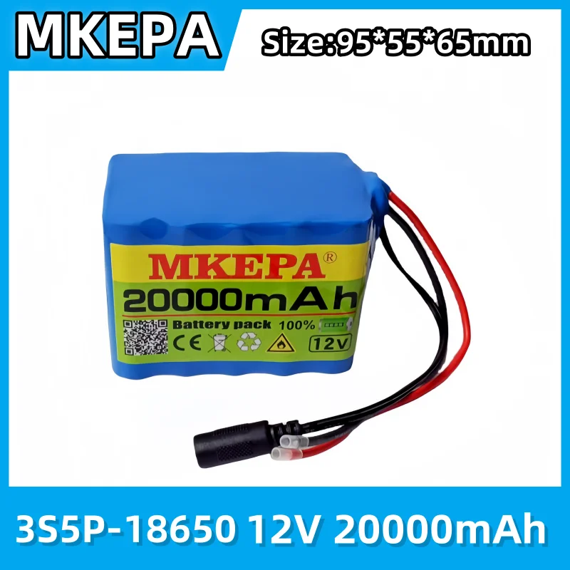 

12V 20000mah 18650 lithium battery lpega 3S5P large capacity built-in BMS 20Ah, suitable for small power electronic equipment