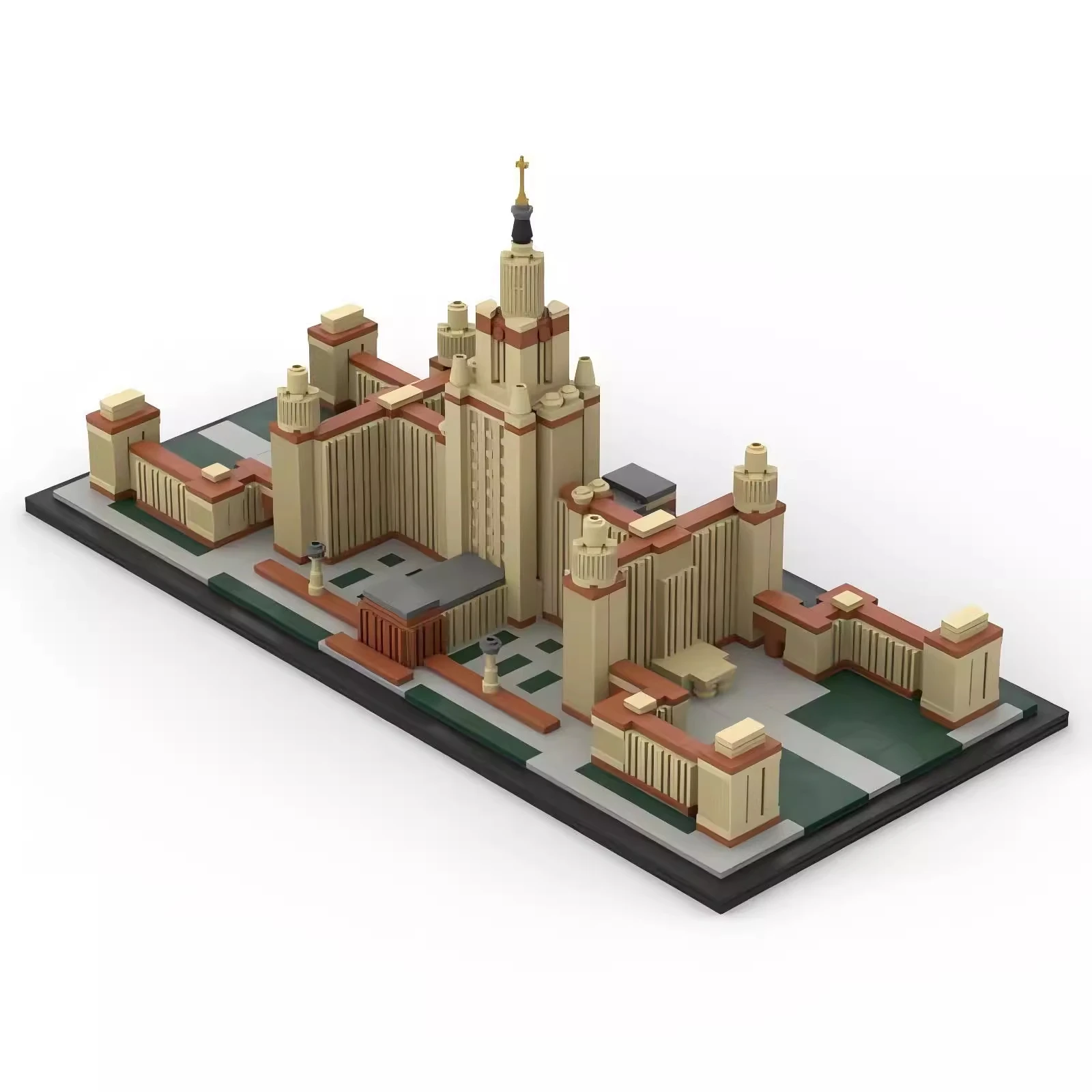 MOC Moscow State University Skyline Architecture Street View Series Assembly High difficulty Building Block Model Set Male