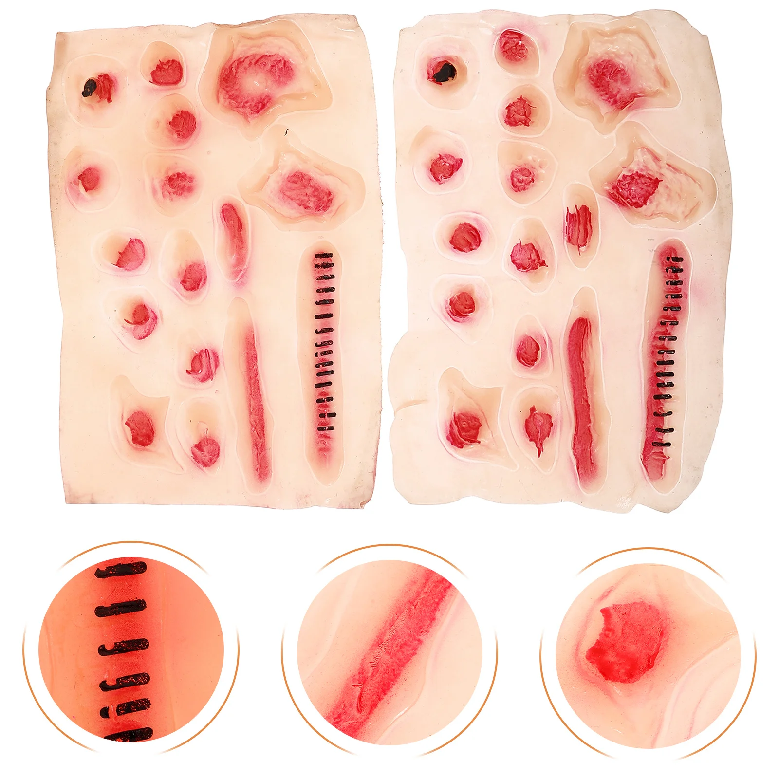 

2Pcs Temporary Scar Stickers Realistic Fake Wounds for Halloween Costume Makeup Face Body Arm Skin DIY Bloody Effects