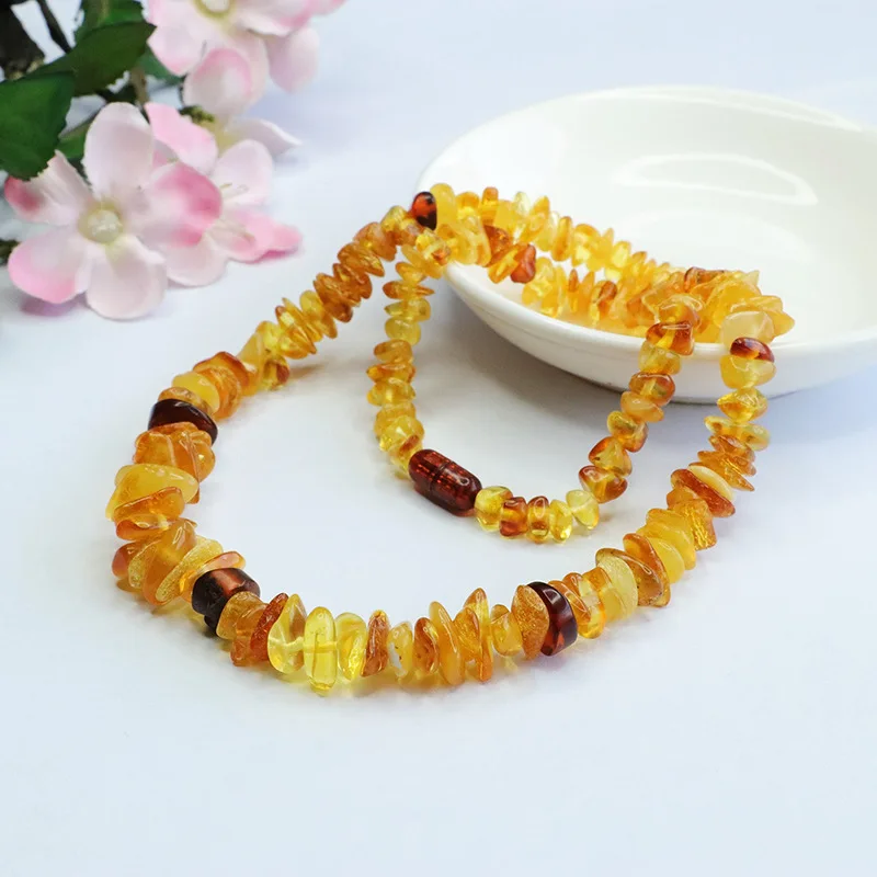 Natural Duobao Necklace Beeswax Blood Golden Amber with Shape Lanyard Hp3070702