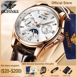 OUPINKE 3189 Mens Watch Original Brand Automatic Mechanical Watch Waterproof Luminous Watches Luxury Men Multifunctional Watches