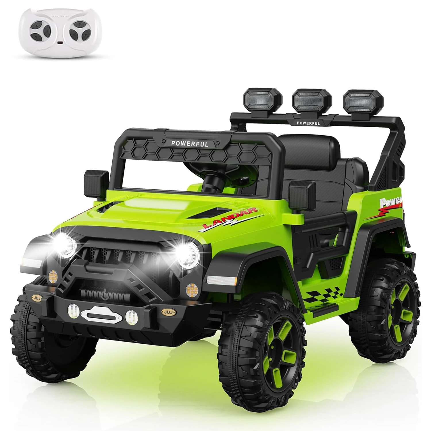 Elektryczny samochodzik dla dzieci 12V z pilotem dla rodziców, zasilany bateryjnie, zabawka dla malucha, LED, 3 prędkości