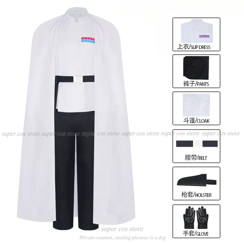 CyMovie Guerre Stellari Orson Krennic Косплей Костюм Белая Одежда Плащ Брюки Костюм Императорская Официальная Униформа Для Ролевых Игр Хэллоуин
