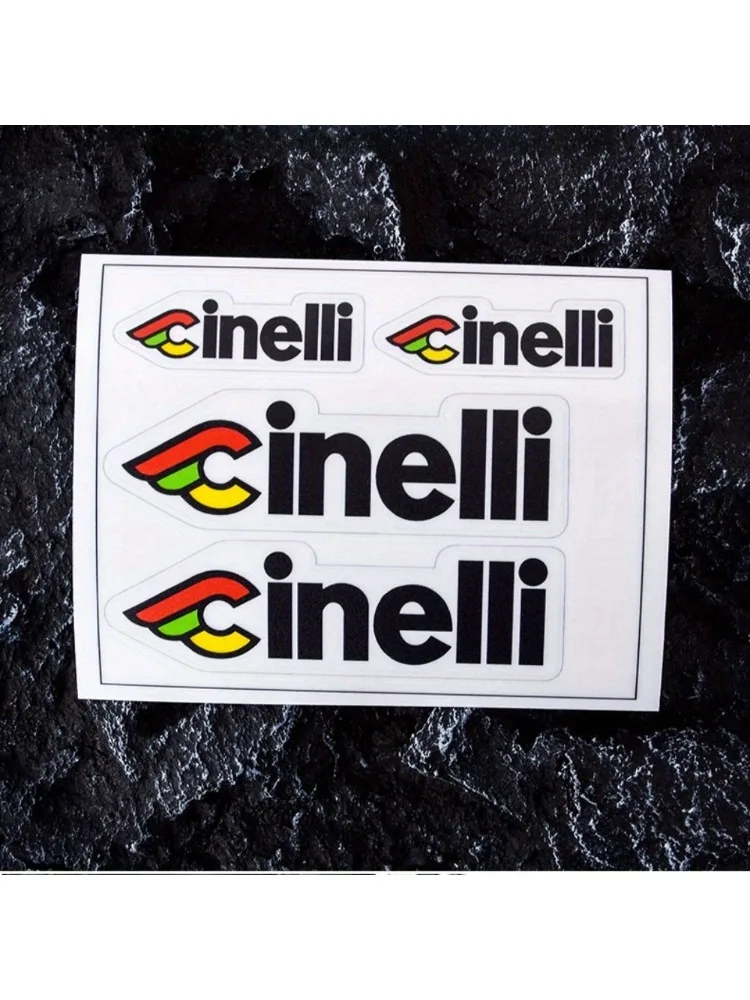 AliExpress 4-Piece Set of 2 Large + 2 Small Cinelli Road Bike Frame Stickers - Camouflage and Concealer Stickers